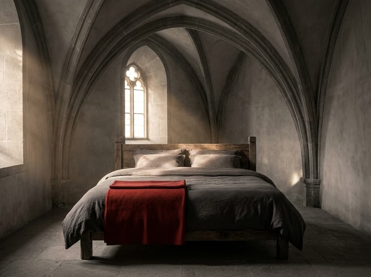 Schlafbereich im Gewölbe